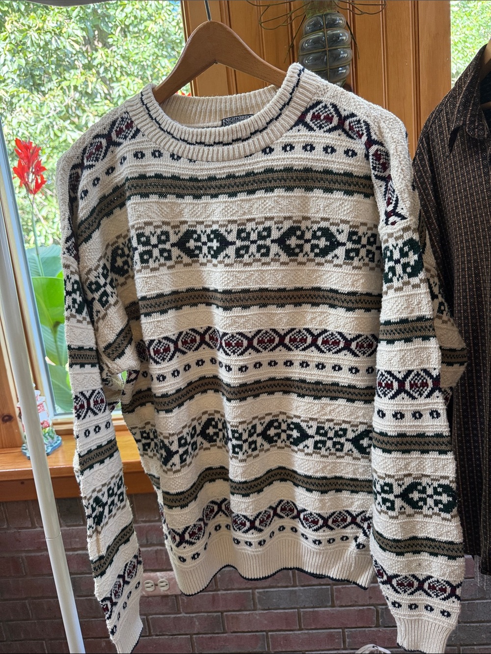 Men's Cream Fair Isle Knit Sweater